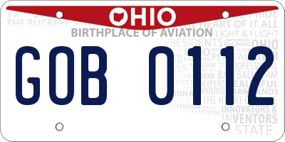OH license plate GOB0112