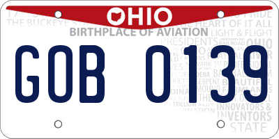 OH license plate GOB0139
