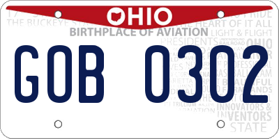 OH license plate GOB0302