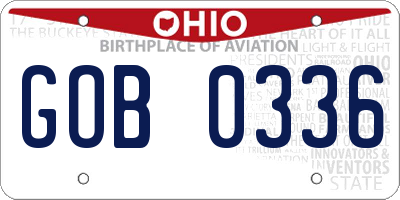 OH license plate GOB0336
