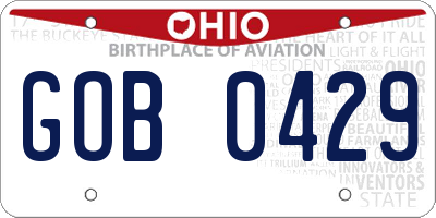 OH license plate GOB0429