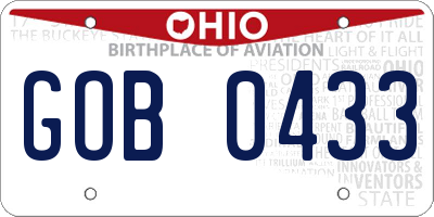 OH license plate GOB0433