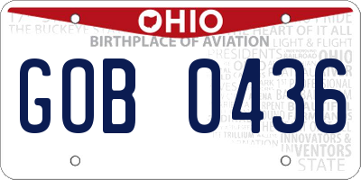 OH license plate GOB0436