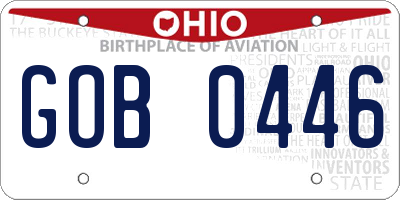 OH license plate GOB0446