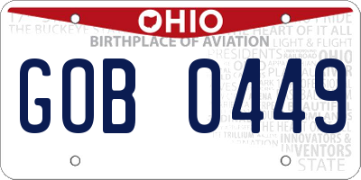 OH license plate GOB0449