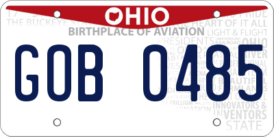 OH license plate GOB0485