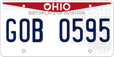 OH license plate GOB0595