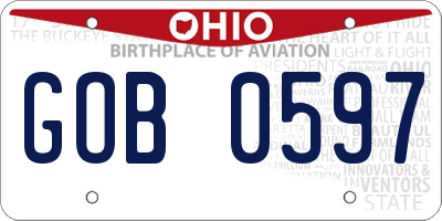 OH license plate GOB0597