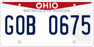 OH license plate GOB0675