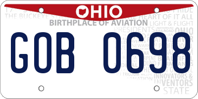 OH license plate GOB0698
