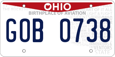 OH license plate GOB0738