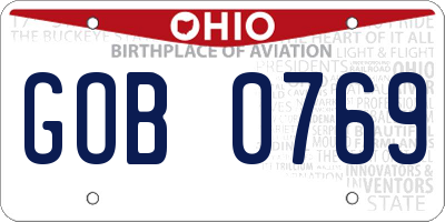 OH license plate GOB0769