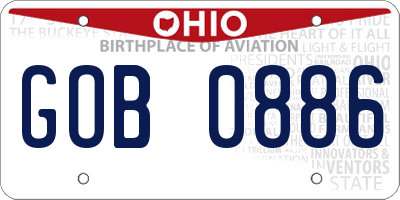 OH license plate GOB0886