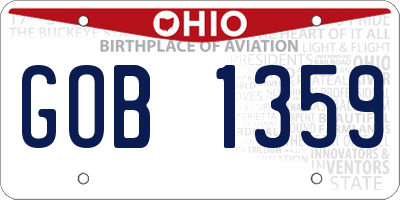 OH license plate GOB1359