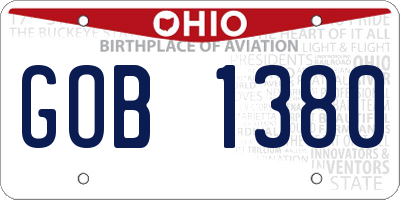 OH license plate GOB1380