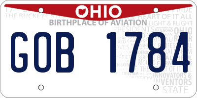 OH license plate GOB1784