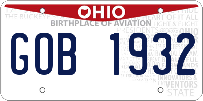 OH license plate GOB1932