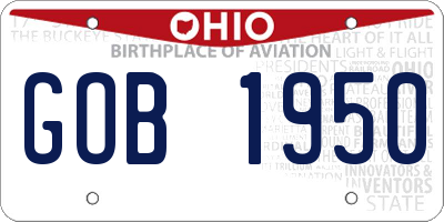 OH license plate GOB1950