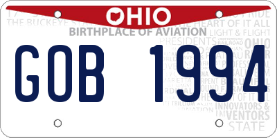 OH license plate GOB1994