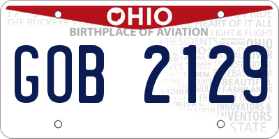 OH license plate GOB2129