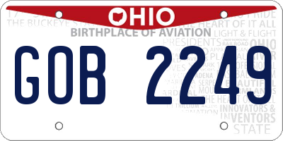 OH license plate GOB2249