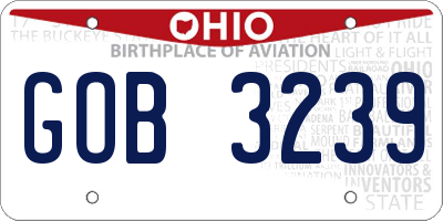OH license plate GOB3239