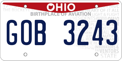 OH license plate GOB3243