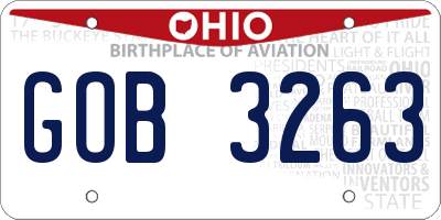 OH license plate GOB3263