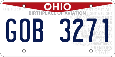 OH license plate GOB3271