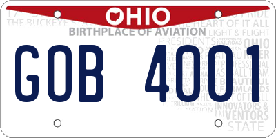 OH license plate GOB4001