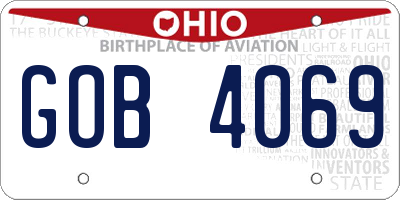 OH license plate GOB4069