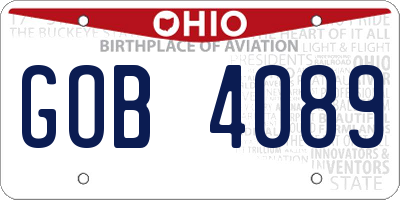 OH license plate GOB4089