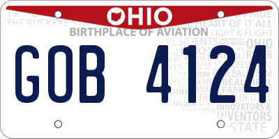 OH license plate GOB4124