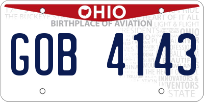 OH license plate GOB4143