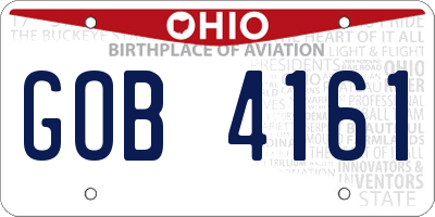 OH license plate GOB4161