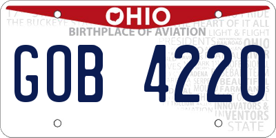 OH license plate GOB4220