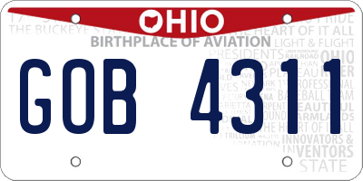 OH license plate GOB4311