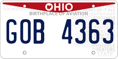 OH license plate GOB4363