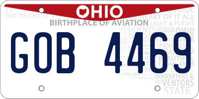 OH license plate GOB4469