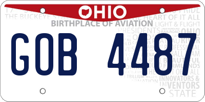 OH license plate GOB4487