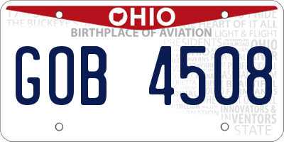 OH license plate GOB4508