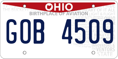 OH license plate GOB4509