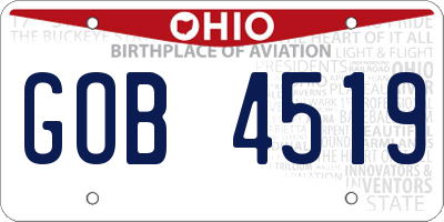OH license plate GOB4519