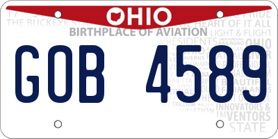 OH license plate GOB4589