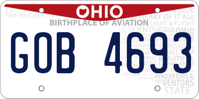 OH license plate GOB4693