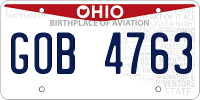 OH license plate GOB4763
