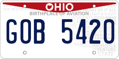OH license plate GOB5420