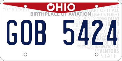 OH license plate GOB5424