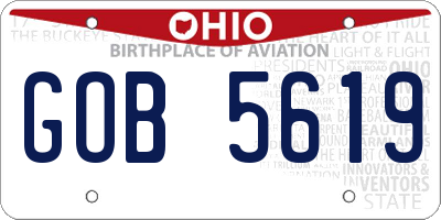 OH license plate GOB5619