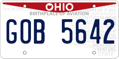 OH license plate GOB5642